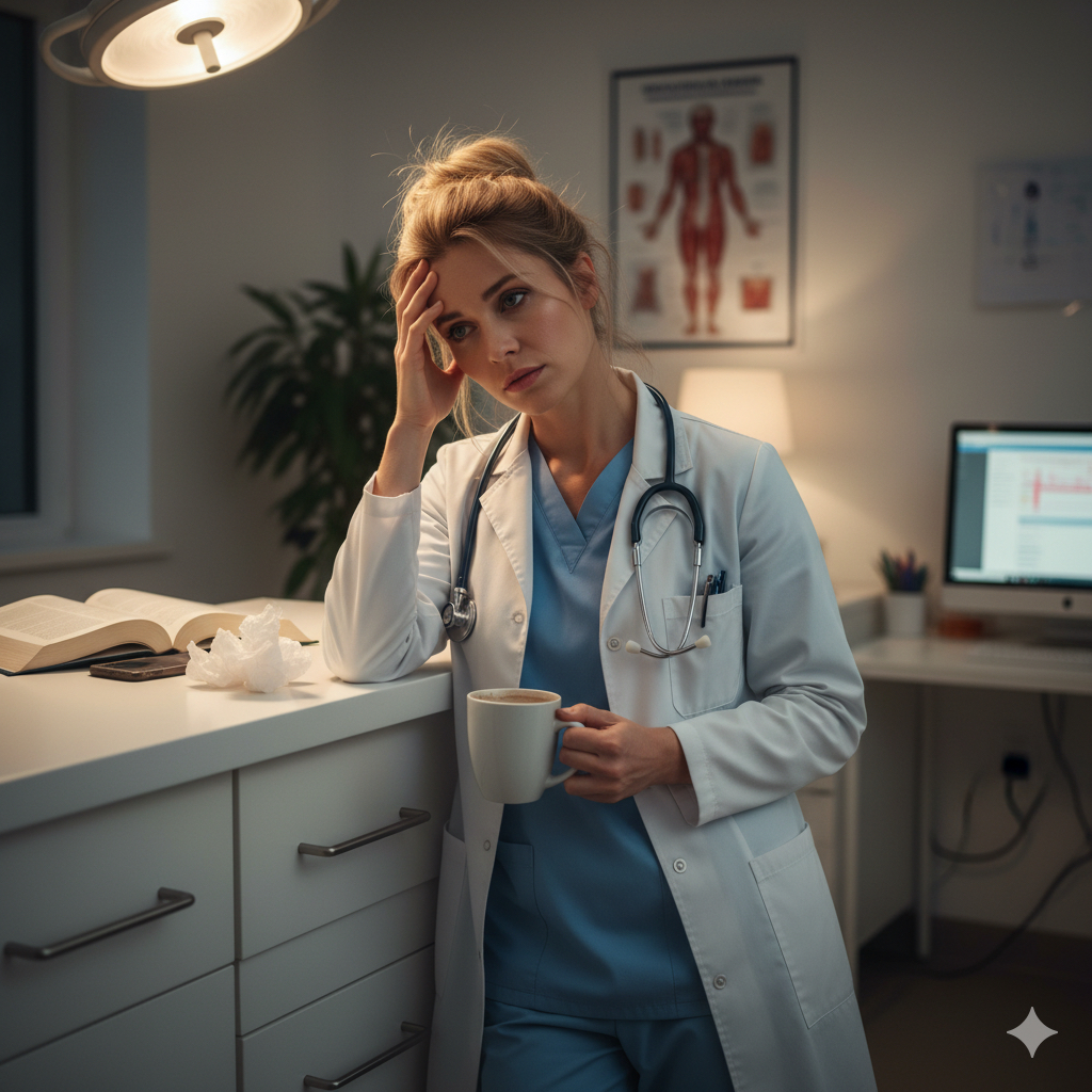 Medic relaxat concentrandu-se pe actul medical